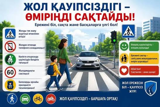 Жол қауіпсіздігі — әр адамның жауапкершілігі!